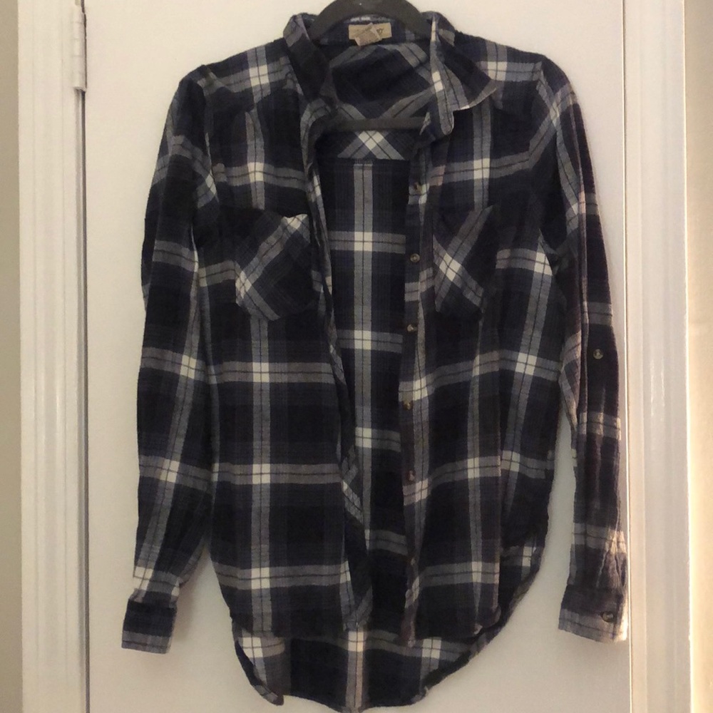 Blue and white flannel